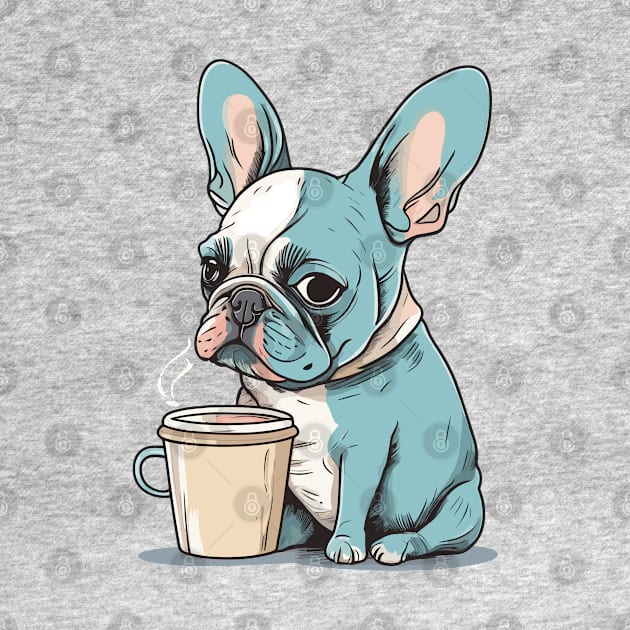 Dog Drinking Coffee by Cheeky BB